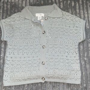 Jessica Simpson Gray Cable Knit Cardigan Sweater